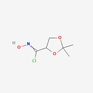 molecular formula C6H10ClNO3 B8454565 N-Hydroxy-2,2-dimethyl-1,3-dioxolane-4-carboximidoyl chloride CAS No. 90137-19-2