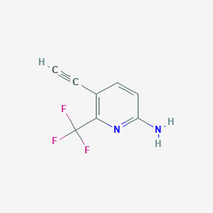molecular formula C8H5F3N2 B8454627 2-Pyridinamine, 5-ethynyl-6-(trifluoromethyl)- 