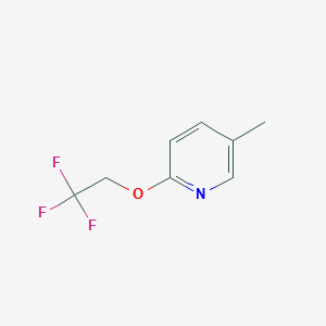 molecular formula C8H8F3NO B8454635 Pyridine, 5-methyl-2-(2,2,2-trifluoroethoxy)- 