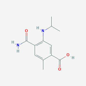 molecular formula C12H16N2O3 B8454719 4-Aminocarbonyl-5-(isopropylamino)-2-methylbenzoic acid 