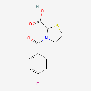 molecular formula C11H10FNO3S B8454749 3-(4-Fluorobenzoyl)thiazolidinecarboxylic acid 