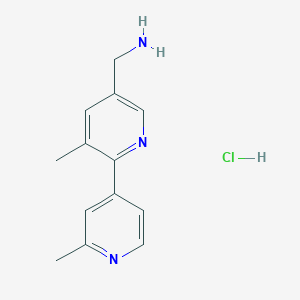 molecular formula C13H16ClN3 B8454774 (2',3-Dimethyl-[2,4'-bipyridin]-5-yl)methanamine hydrochloride 