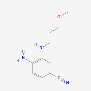 molecular formula C11H15N3O B8454783 4-Amino-3-(3-methoxypropylamino)benzonitrile 