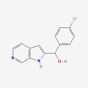 molecular formula C14H11ClN2O B8454849 1h-Pyrrolo[2,3-c]pyridine-2-methanol,a-(4-chlorophenyl)- 