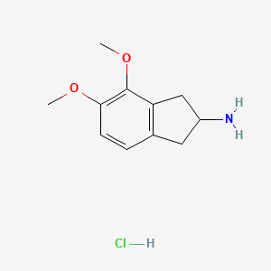 molecular formula C11H16ClNO2 B8454858 4,5-Dimethoxy-2-aminoindan hydrochloride 