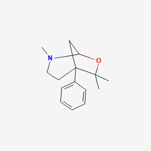 molecular formula C15H21NO B8454876 2,6,6-Trimethyl-5-phenyl-7-oxa-2-azabicyclo[3.2.1]octane CAS No. 89090-60-8
