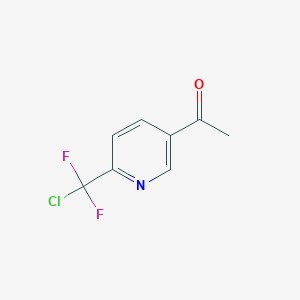 molecular formula C8H6ClF2NO B8454906 Ethanone, 1-[6-(chlorodifluoromethyl)-3-pyridinyl]- CAS No. 946578-12-7