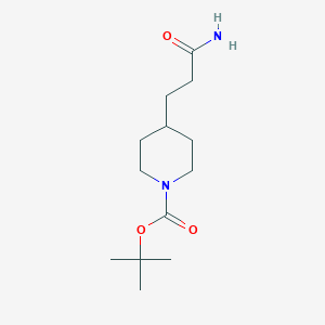 molecular formula C13H24N2O3 B8454940 3-(1-(t-Butoxycarbonyl)piperidin-4-yl)propionamide CAS No. 782493-65-6