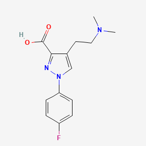 molecular formula C14H16FN3O2 B8454961 4-(2-Dimethylaminoethyl)-1-(4-fluorophenyl)pyrazole-3-carboxylic acid 