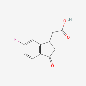 molecular formula C11H9FO3 B8454979 2-(6-Fluoro-3-oxo-1-indanyl)acetic acid 