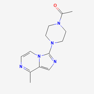 molecular formula C13H17N5O B8455012 Ethanone,1-[4-(8-methylimidazo[1,5-a]pyrazin-3-yl)-1-piperazinyl]- 