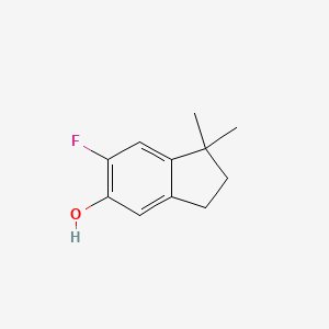 molecular formula C11H13FO B8455078 6-Fluoro-1,1-dimethyl-indan-5-ol 