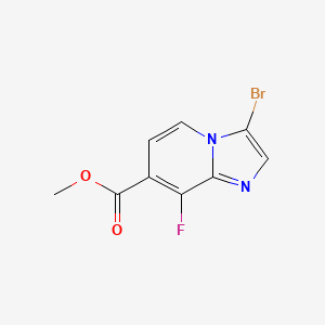 molecular formula C9H6BrFN2O2 B8455084 Imidazo[1,2-a]pyridine-7-carboxylic acid,3-bromo-8-fluoro-,methyl ester 