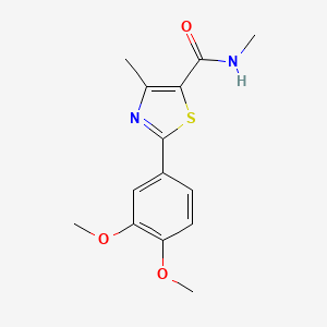 molecular formula C14H16N2O3S B8455092 5-Thiazolecarboxamide, 2-(3,4-dimethoxyphenyl)-N,4-dimethyl- CAS No. 82875-39-6