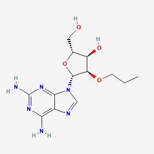 molecular formula C13H20N6O4 B8455250 (2R,3R,4R,5R)-5-(2,6-Diamino-9H-purin-9-yl)-2-(hydroxymethyl)-4-propoxytetrahydrofuran-3-ol 