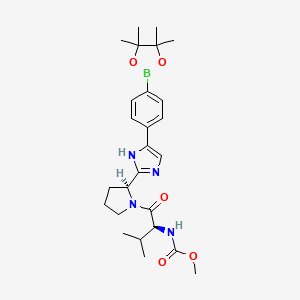(S,S)-[2-methyl-1-(2-(5-[4-(4,4,5,5-tetramethyl-[1,3,2]dioxaborolan-2-yl)-phenyl]-1H-imidazol-2-yl]-pyrrolidine-1-carbonyl)-propyl]-carbamic acid methyl ester