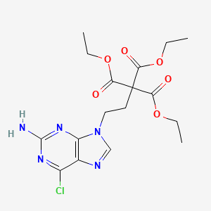 molecular formula C17H22ClN5O6 B8455380 triethyl 3-(2-amino-6-chloro-9H-purin-9-yl)propane-1,1,1-tricarboxylate 