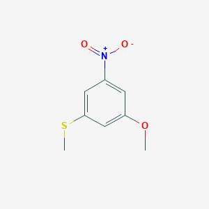 molecular formula C8H9NO3S B8455427 1-Methoxy-3-methylsulfanyl-5-nitro-benzene 
