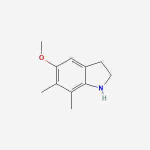 molecular formula C11H15NO B8455443 6,7-Dimethyl-5-methoxy-1,2-dihydro-1h-indole 