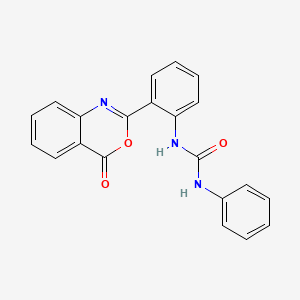 molecular formula C21H15N3O3 B8455647 N-[2-(4-Oxo-4H-3,1-benzoxazin-2-yl)phenyl]-N'-phenylurea CAS No. 880337-04-2