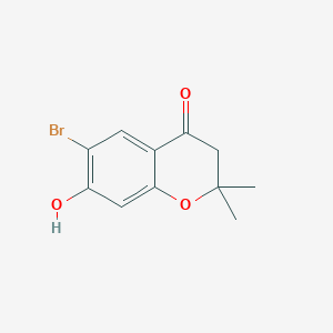 molecular formula C11H11BrO3 B8455676 6-Bromo-7-hydroxy-2,2-dimethyl-chroman-4-one 