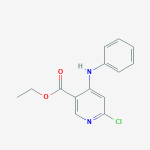 molecular formula C14H13ClN2O2 B8455684 Ethyl 6-chloro-4-(phenylamino)nicotinate 