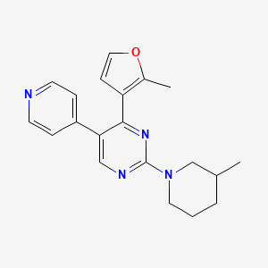 4-(2-Methyl-3-furanyl)-2-(3-methyl-1-piperidinyl)-5-(4-pyridinyl)pyrimidine