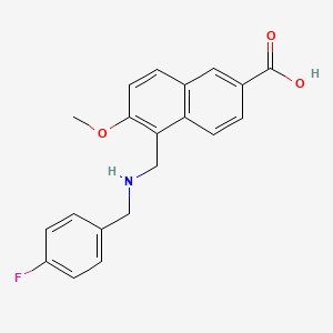 molecular formula C20H18FNO3 B8455742 5-{[(4-Fluorobenzyl)amino]methyl)-6-methoxy-2-naphthoic acid 