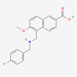 5-[[(4-fluorophenyl)methylamino]methyl]-6-methoxynaphthalene-2-carboxylic acid