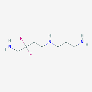 molecular formula C7H17F2N3 B8455790 1,4-Butanediamine, N4-(3-aminopropyl)-2,2-difluoro- 