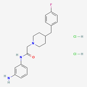 molecular formula C20H26Cl2FN3O B8455877 1-Piperidineacetamide,n-(3-aminophenyl)-4-[(4-fluorophenyl)methyl]-,dihydrochloride 