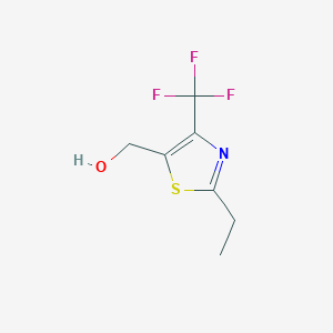 molecular formula C7H8F3NOS B8455895 2-Ethyl-5-hydroxymethyl-4-trifluoromethylthiazole CAS No. 405103-63-1