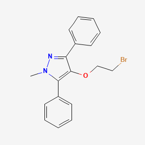 molecular formula C18H17BrN2O B8455928 4-(2-Bromoethoxy)-1-methyl-3,5-diphenylpyrazole CAS No. 60627-62-5