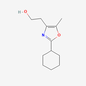 molecular formula C12H19NO2 B8455948 2-(2-Cyclohexyl-5-methyl-oxazol-4-yl)-ethanol 