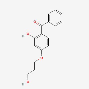 molecular formula C16H16O4 B8455975 Methanone, [2-hydroxy-4-(3-hydroxypropoxy)phenyl]phenyl- CAS No. 88794-55-2