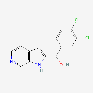 molecular formula C14H10Cl2N2O B8456026 1h-Pyrrolo[2,3-c]pyridine-2-methanol,a-(3,4-dichlorophenyl)- 