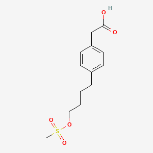 molecular formula C13H18O5S B8456066 (4-{4-[(Methanesulfonyl)oxy]butyl}phenyl)acetic acid CAS No. 876131-27-0