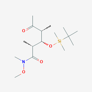 molecular formula C16H33NO4Si B8456078 (2R,3S,4R)-3-[tert-butyl(dimethyl)silyl]oxy-N-methoxy-N,2,4-trimethyl-5-oxohexanamide CAS No. 397331-43-0