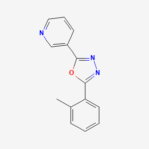 molecular formula C14H11N3O B8456120 3-[5-(2-Methylphenyl)-1,3,4-oxadiazol-2-yl]pyridine CAS No. 56894-75-8