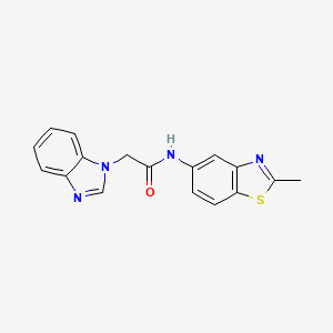 molecular formula C17H14N4OS B8456144 2-(1H-Benzimidazol-1-yl)-N-(2-methyl-1,3-benzothiazol-5-yl)acetamide 