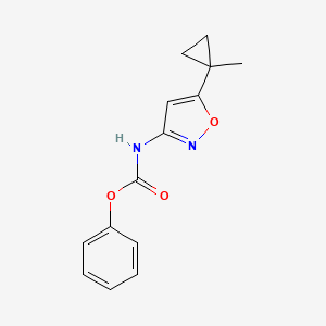 molecular formula C14H14N2O3 B8456229 Phenyl 5-(1-methylcyclopropyl)isoxazol-3-ylcarbamate 