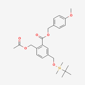 4-Methoxybenzyl 2-(acetoxymethyl)-5-[(tert-butyldimethylsilyl)oxymethyl]benzoate