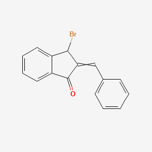 molecular formula C16H11BrO B8456275 2-Benzylidene-3-bromoindan-1-one 