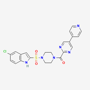 [4-[(5-chloro-1H-indol-2-yl)sulfonyl]piperazin-1-yl]-(5-pyridin-4-ylpyrimidin-2-yl)methanone