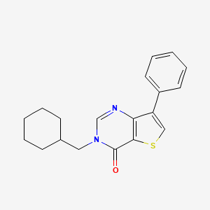 molecular formula C19H20N2OS B8456313 3-(Cyclohexylmethyl)-7-phenylthieno[3,2-d]pyrimidin-4(3H)-one 