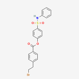 molecular formula C21H18BrNO4S B8456339 4-(Phenylsulfamoyl)phenyl 4-(2-bromoethyl)benzoate CAS No. 89311-68-2