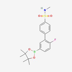 molecular formula C19H23BFNO4S B8456344 2'-fluoro-N-methyl-5'-(4,4,5,5-tetramethyl-1,3,2-dioxaborolan-2-yl)biphenyl-4-sulfonamide 