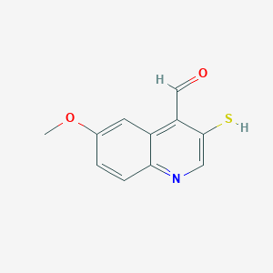 molecular formula C11H9NO2S B8456408 3-Mercapto-6-methoxy-quinoline-4-carbaldehyde 