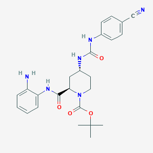 tert-butyl (2R,4R)-2-((2-aminophenyl)carbamoyl)-4-(3-(4-cyanophenyl)ureido)piperidine-1-carboxylate