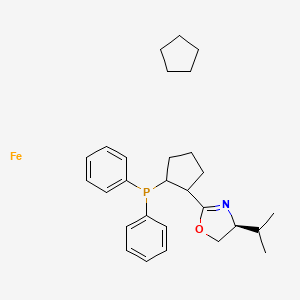 molecular formula C28H38FeNOP B8456501 Ferrocene, 1-[(4S)-4,5-dihydro-4-(1-methylethyl)-2-oxazolyl]-2-(diphenylphosphino)-, (2R)- 